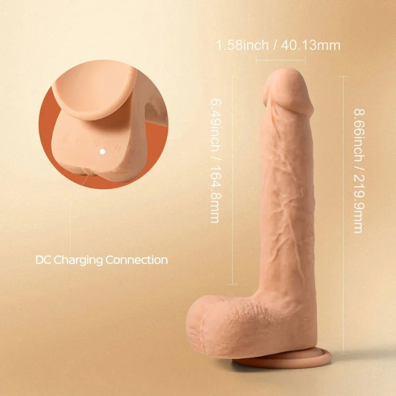 Luis-App Controlled 8.5"" Real Thrusting Dildo With Clit Licker - MyPleasure