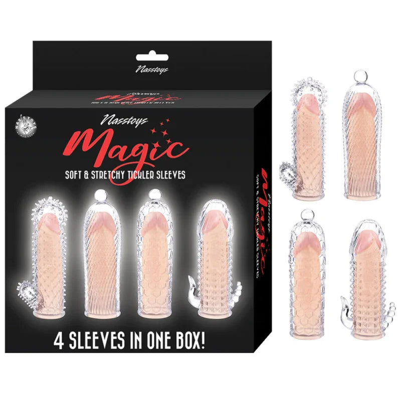 Magic Soft and Stretchy Tickler Sleeves Kit - Clear - MyPleasure