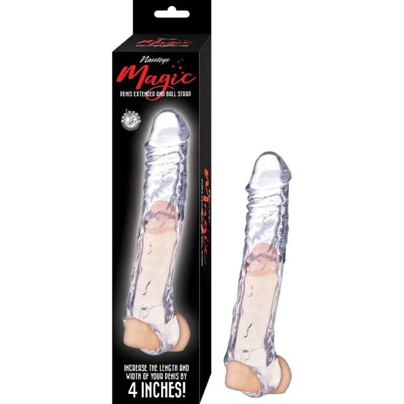 Magical Penis Extender and Ball Strap 7.5&quot; - Clear - MyPleasure