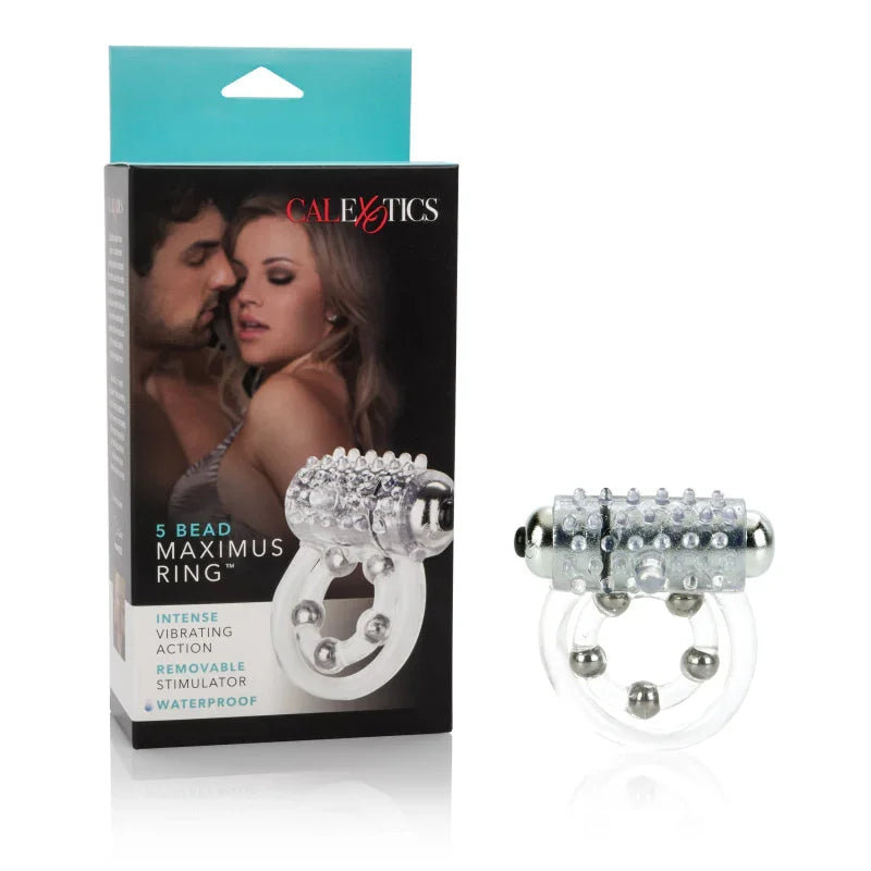 Maximus Enhancement Ring 5 Stroker Beads - Clear - MyPleasure