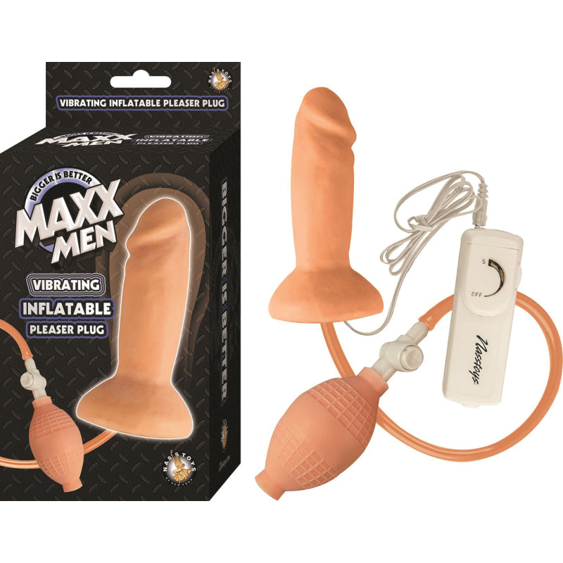 Maxx Men Inflatable Vibrating Pleaser Plug - Flesh