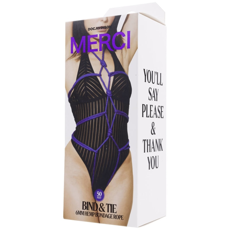 Merci - Bind and Tie - 6mm Hemp Bondage Rope - 50 Feet - Violet