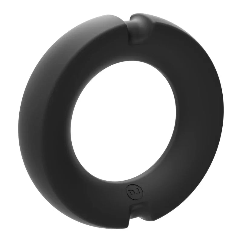 Merci - the Paradox - Silicone Covered Metal Cock Ring - 50mm - Black - MyPleasure