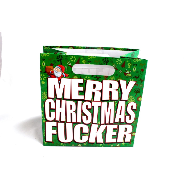 Merry Christmas Fucker - Gift Bag With Die Cut Handles - Holiday Items