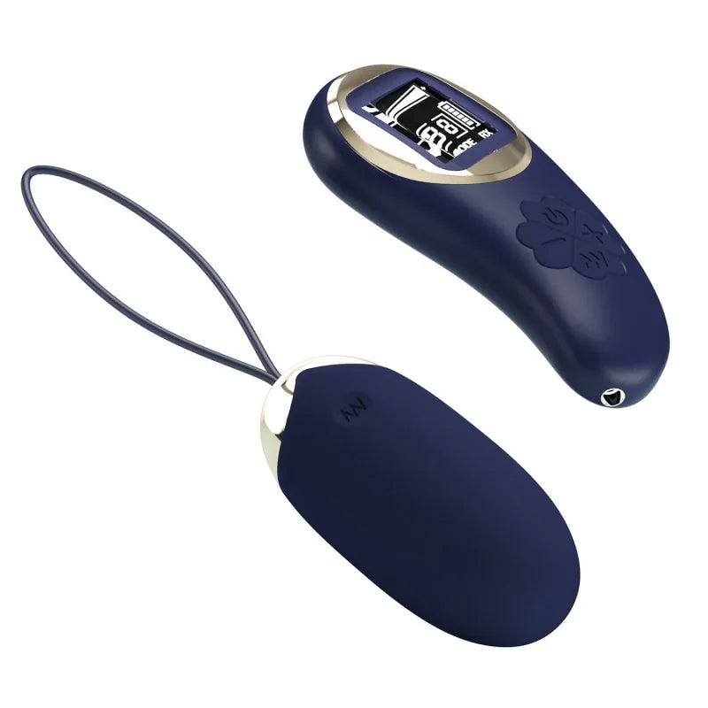 Mina Vibrating Remote Control Egg - Blue - MyPleasure