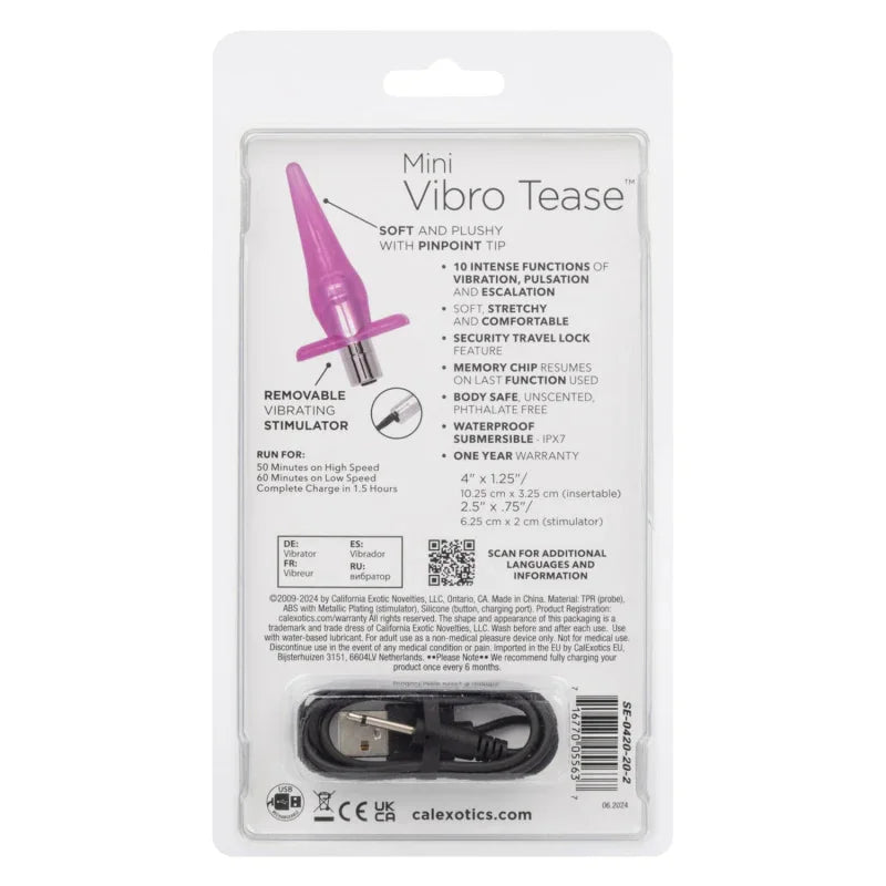 Mini Vibro Tease Slender Probe - Pink - MyPleasure