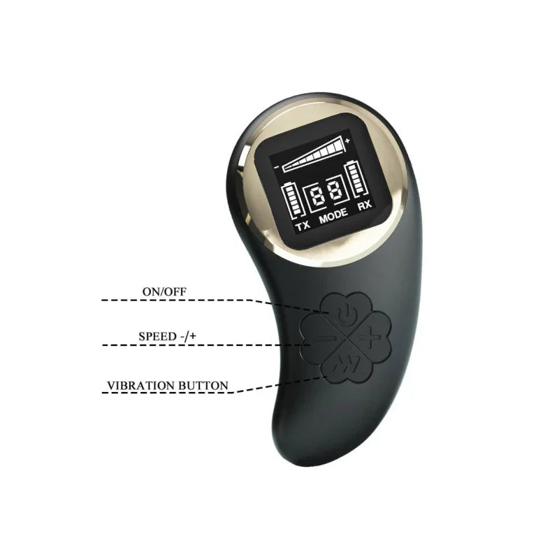 Nathan Double Pleasure Remote Control Vibrator - Black - MyPleasure