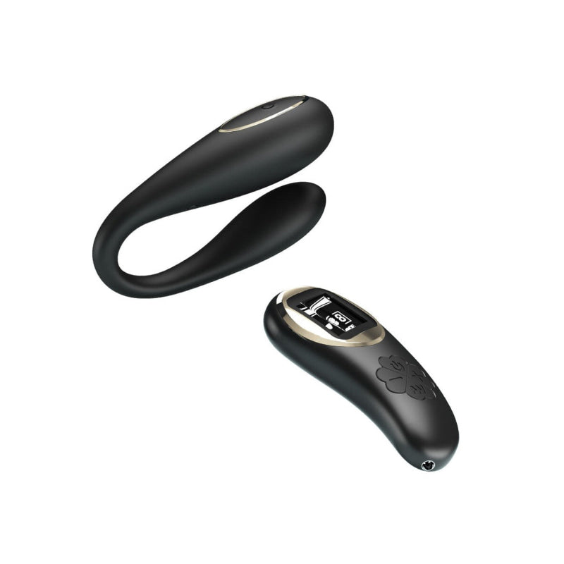 Nathan Double Pleasure Remote Control Vibrator -  Black