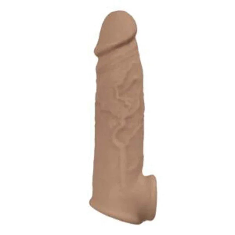 Natural Realskin Vibrating Penis Xtender - Brown - MyPleasure