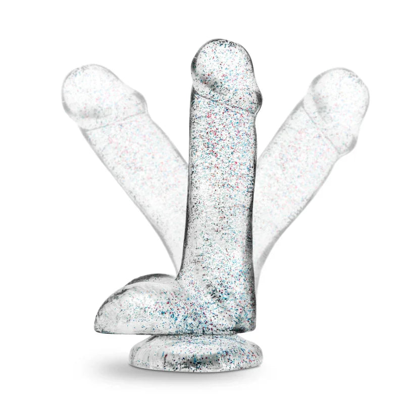 Naturally Yours - 6 Inch Glitter Cock - Sparkling Clear - MyPleasure