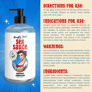 Naughty Jane's Sex Sauce Natural Lubricant 16oz - MyPleasure