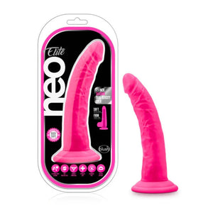 Neo Elite - 7.5 Inch Silicone Dual Density Cock - Neon Pink - MyPleasure