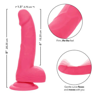 Neon Silicone Studs 6 Inch - Pink - MyPleasure