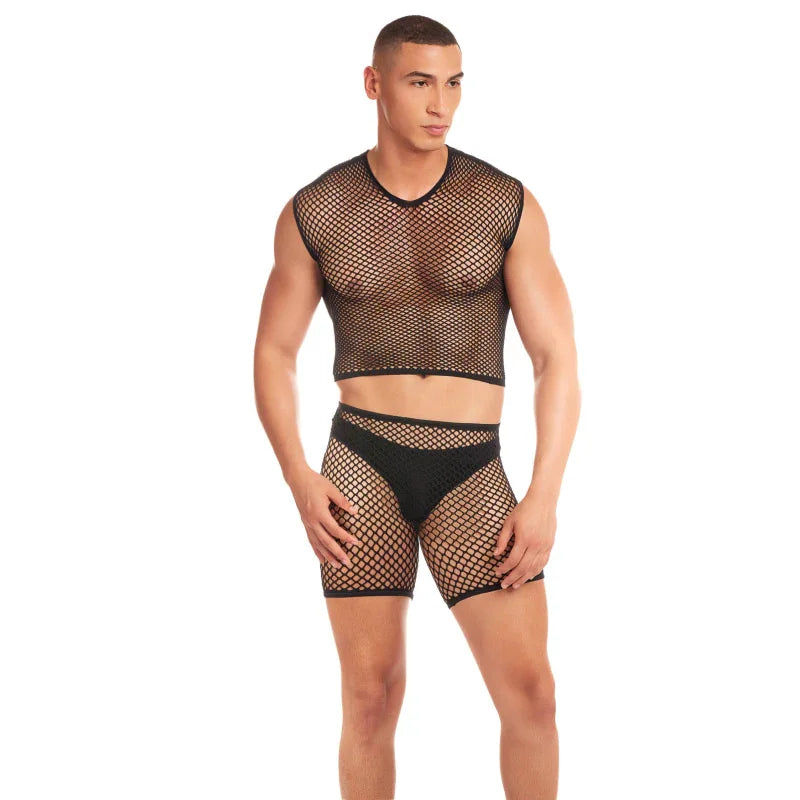 Net-Bula 3pc Set - Small/medium - Black - MyPleasure