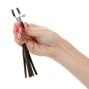 Nipple Play Playful Tassels Nipple Clamps - Black - MyPleasure