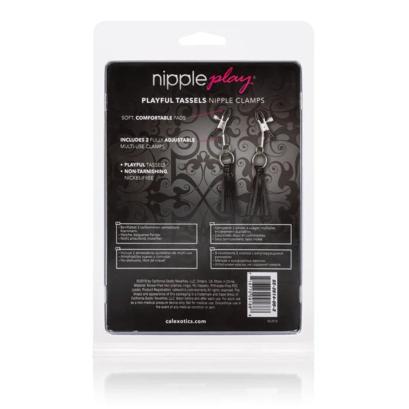Nipple Play Playful Tassels Nipple Clamps - Black - MyPleasure