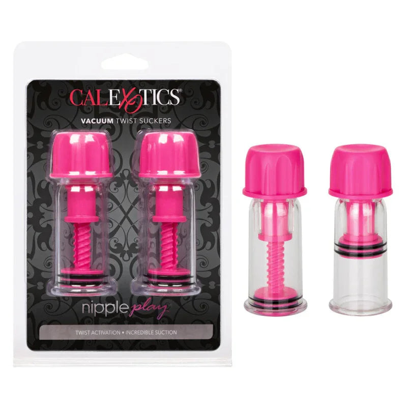 Nipple Play Vacuum Twist Suckers - Pink - MyPleasure