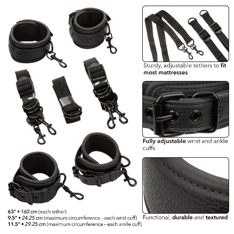 Nocturnal Collection Bed Restraints - Black - MyPleasure