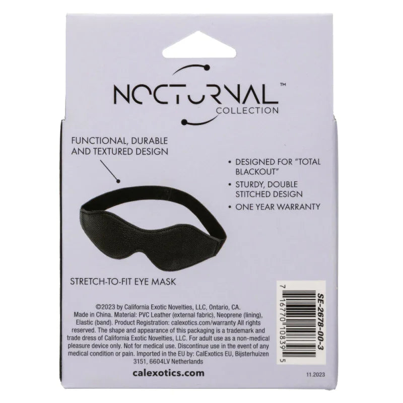 Nocturnal Collection Eye Mask - Black - MyPleasure