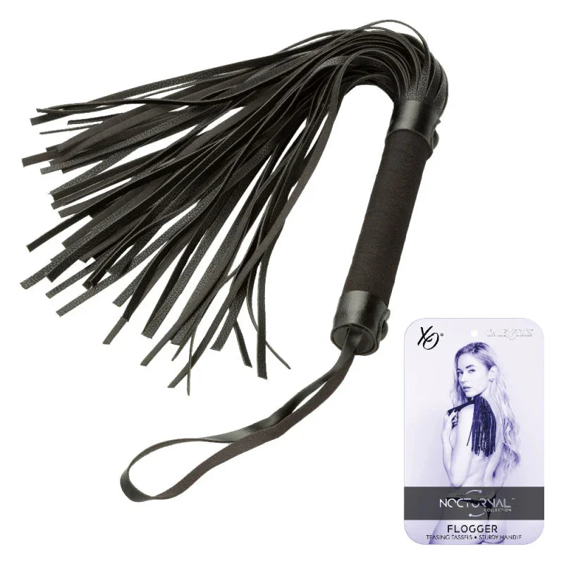 Nocturnal Collection Flogger - Black - MyPleasure