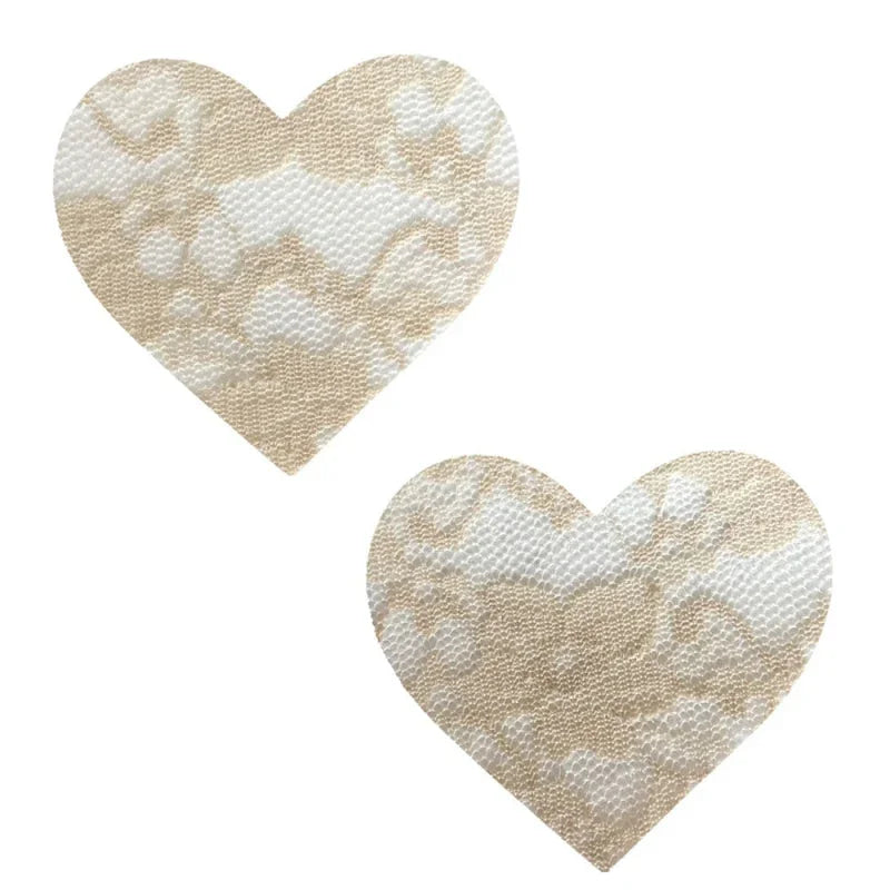 Nude Toffee Lace I Heart U Pasties - MyPleasure
