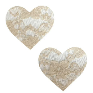Nude Toffee Lace I Heart U Pasties - MyPleasure