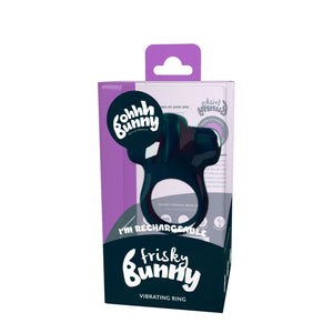 Ohhh Bunny Frisky Bunny Vibrating Ring - Black Pearl - MyPleasure