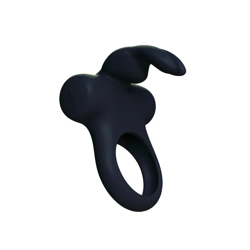 Ohhh Bunny Frisky Bunny Vibrating Ring - Black Pearl - MyPleasure