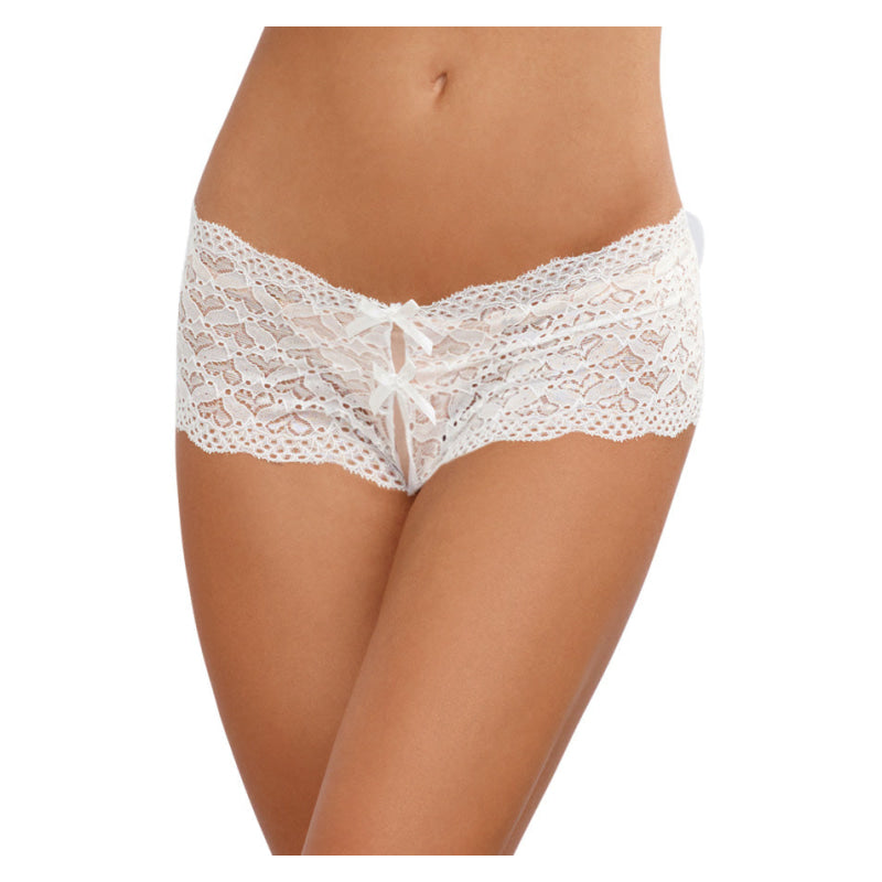 Open Back Panty - White - Medium