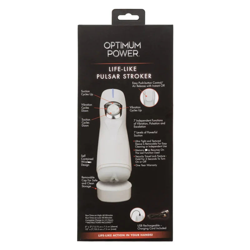 Optimum Power Lifelike Pulsar Stroker - White - MyPleasure