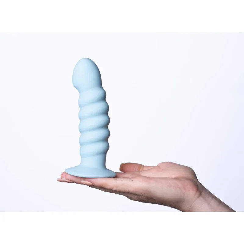 Paris Silicone Ribbed Dong - Blue - MyPleasure