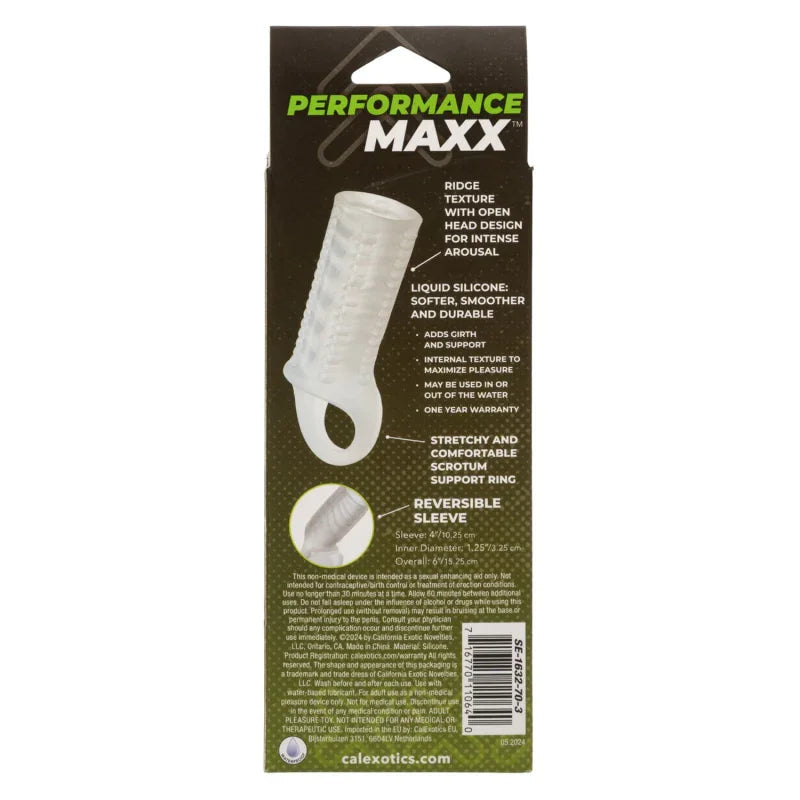 Performance Maxx Liquid Silicone Reversible Sleeve - Clear - MyPleasure