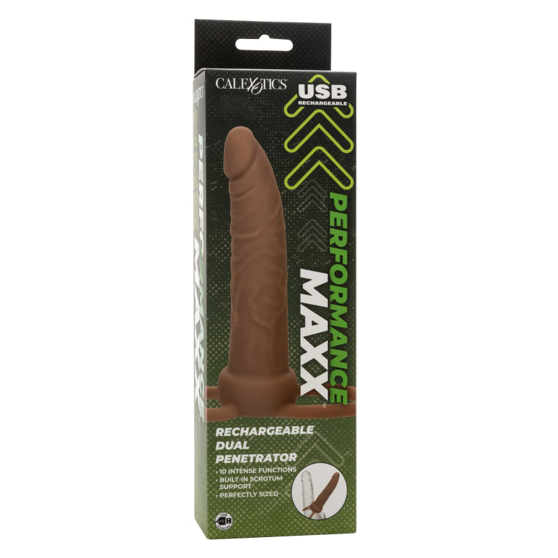 Performance Maxx Rechargeable Dual Penetrator -  Brown