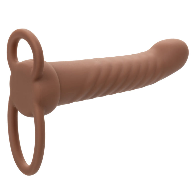 Performance Maxx Rechargeable Ribbed Dual  Penetrator - Brown