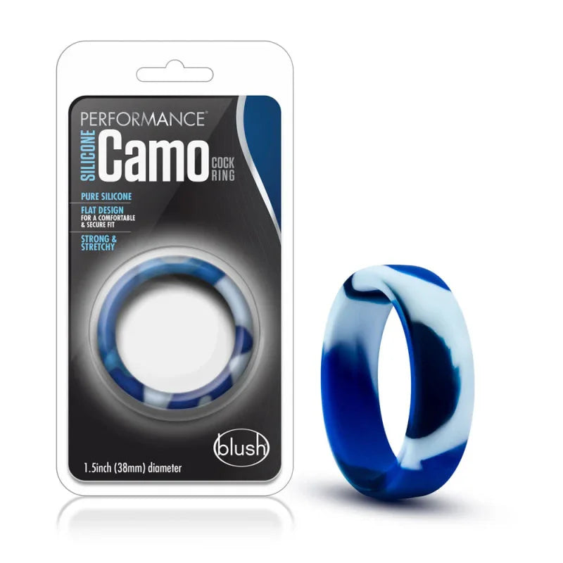 Performance - Silicone Camo Cock Ring - Blue Camoflauge - MyPleasure