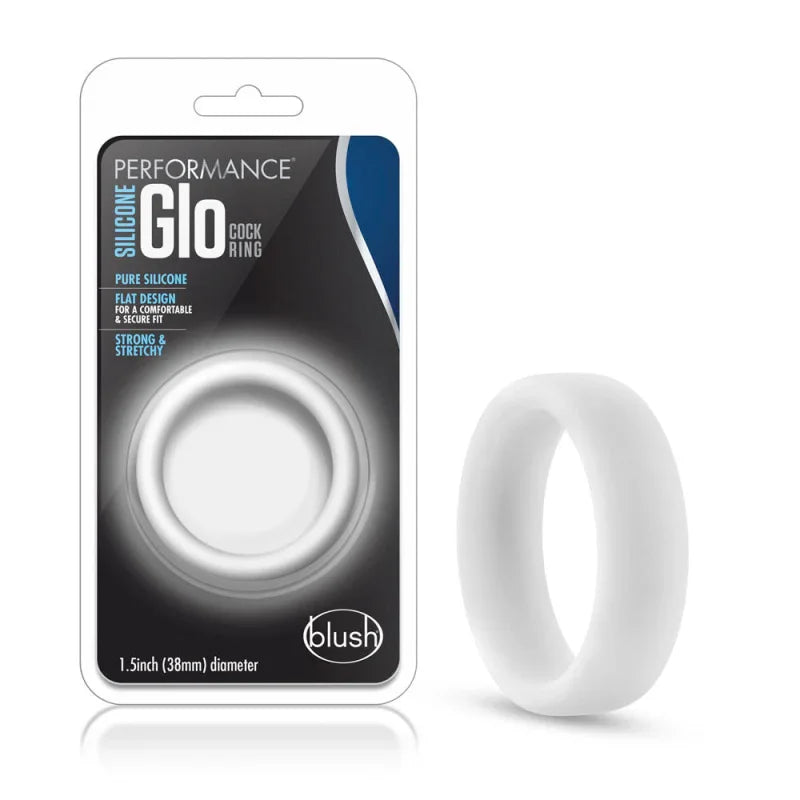 Performance - Silicone Glo Cock Ring - White Glow - MyPleasure