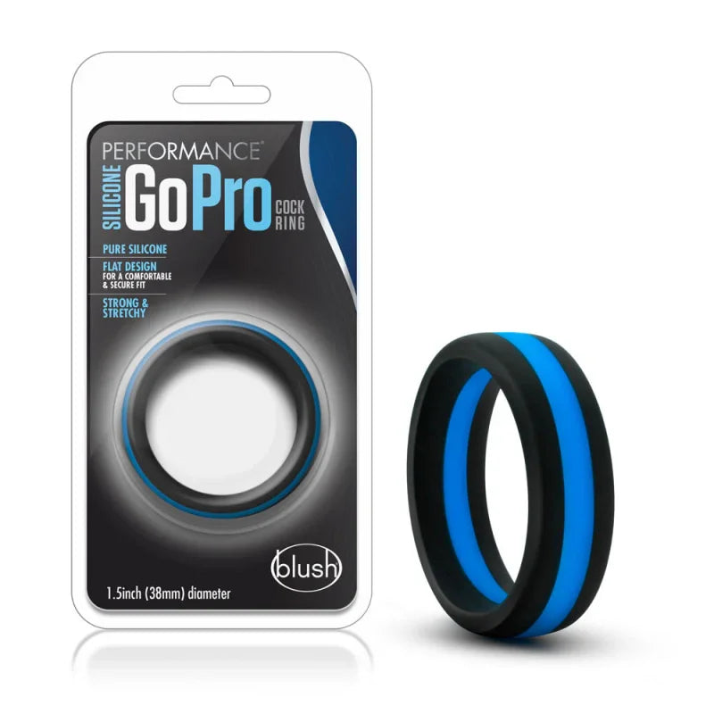 Performance - Silicone Go Pro Cock Ring - Black/blue/black - MyPleasure