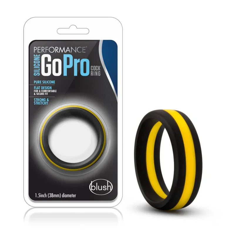 Performance - Silicone Go Pro Cock Ring - Black/gold/black - MyPleasure