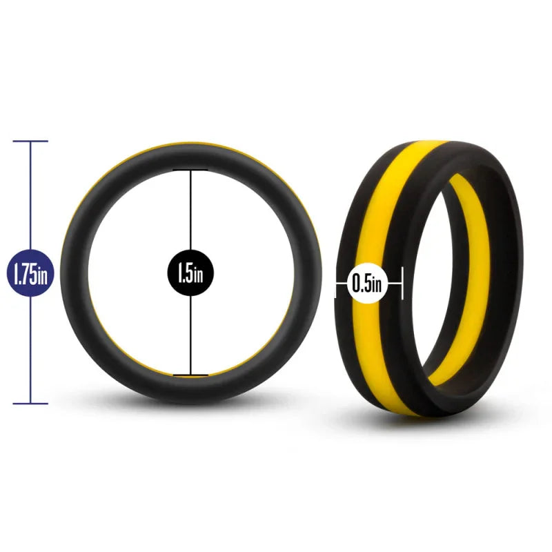 Performance - Silicone Go Pro Cock Ring - Black/gold/black - MyPleasure