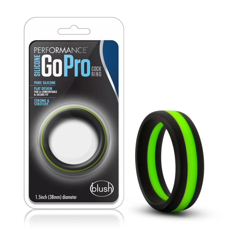 Performance - Silicone Go Pro Cock Ring -  Black/green/black