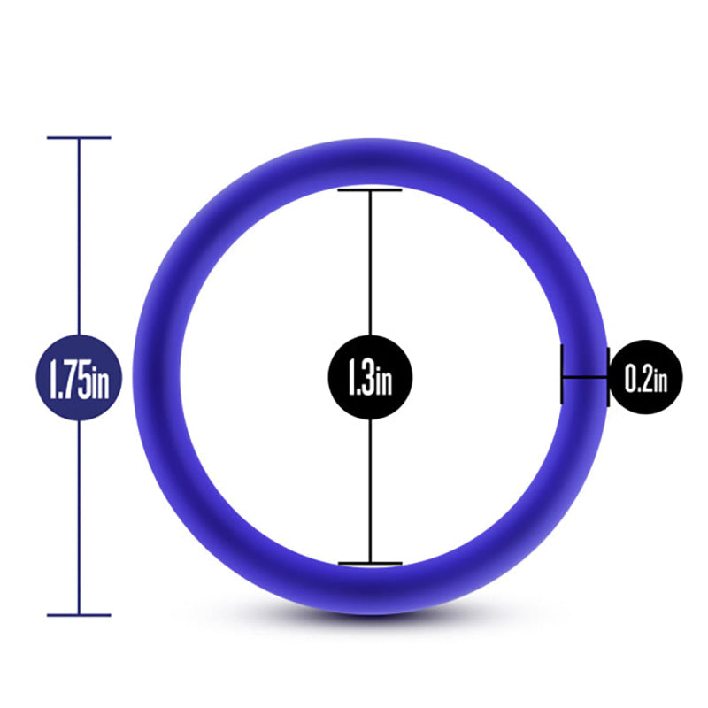 Performance - Vs1 Pure Premium Silicone Cockrings  - Medium - Indigo