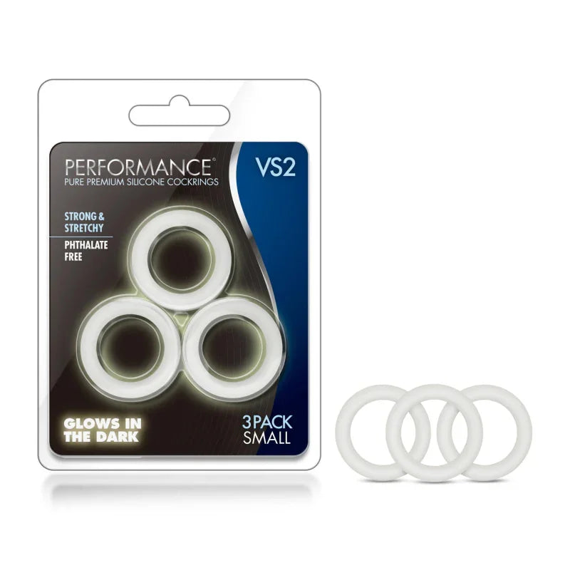 Performance - Vs2 Pure Premium Silicone Cockrings - Small - White - MyPleasure