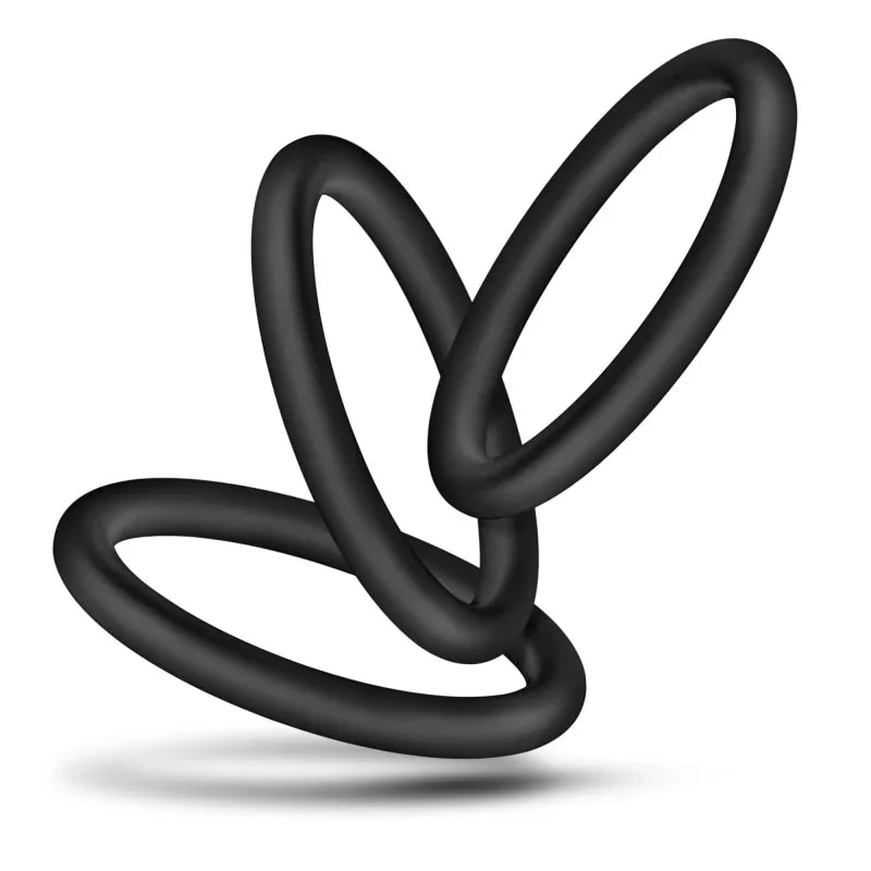 Performance - Vs3 Pure Premium Silicone Cockrings - Large - Black - MyPleasure