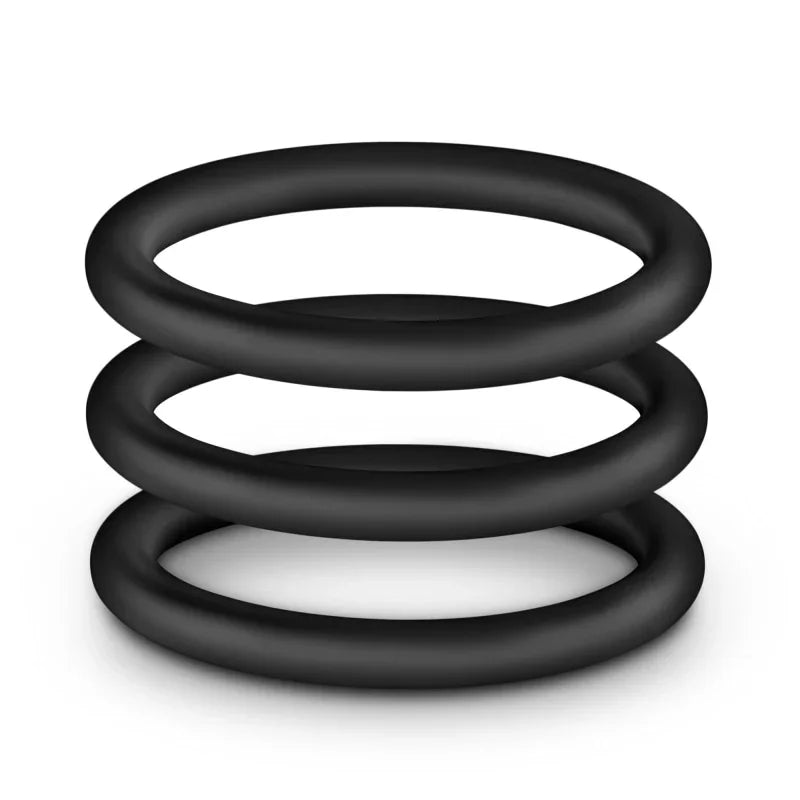 Performance - Vs3 Pure Premium Silicone Cockrings - Large - Black - MyPleasure