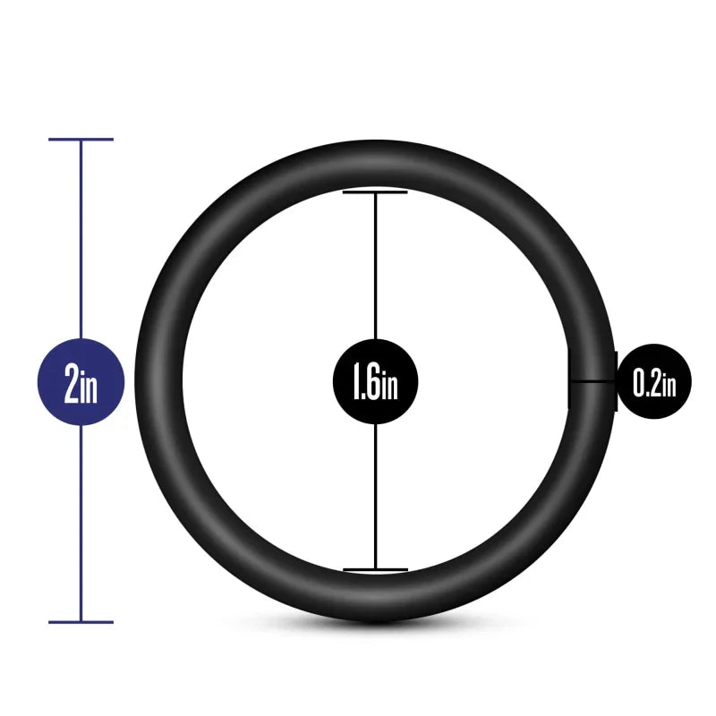 Performance - Vs3 Pure Premium Silicone Cockrings - Large - Black - MyPleasure