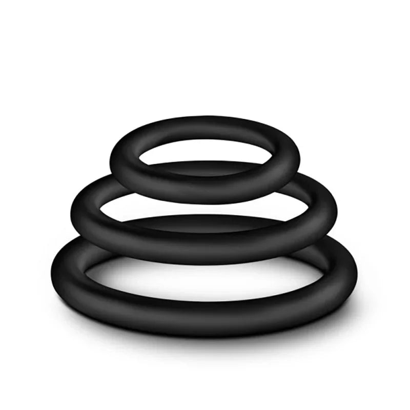 Performance - Vs4 Pure Premium Silicone Cockring Set - Black - MyPleasure