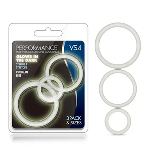 Performance - Vs4 Pure Premium Silicone Cockring Set - White - MyPleasure