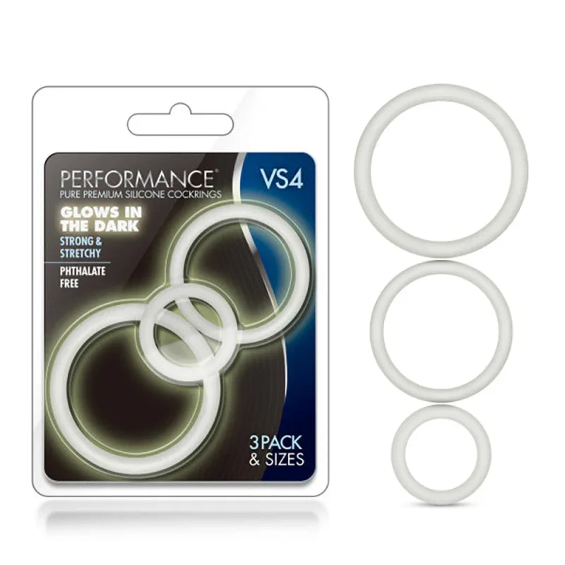 Performance - Vs4 Pure Premium Silicone Cockring Set - White - MyPleasure