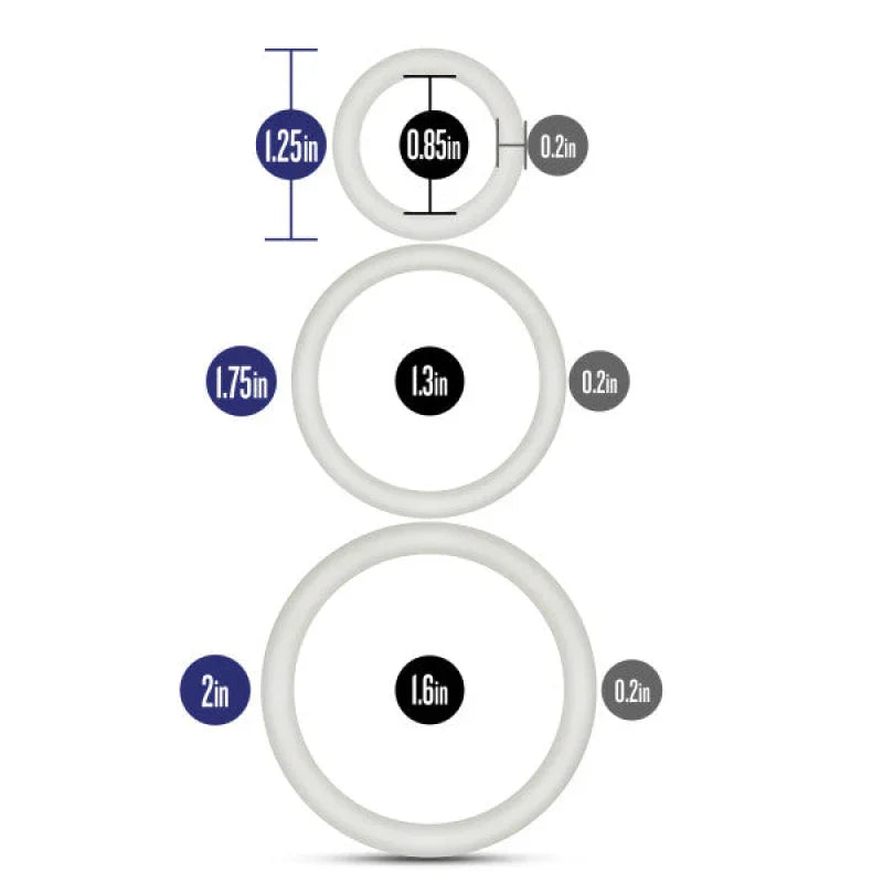 Performance - Vs4 Pure Premium Silicone Cockring Set - White - MyPleasure