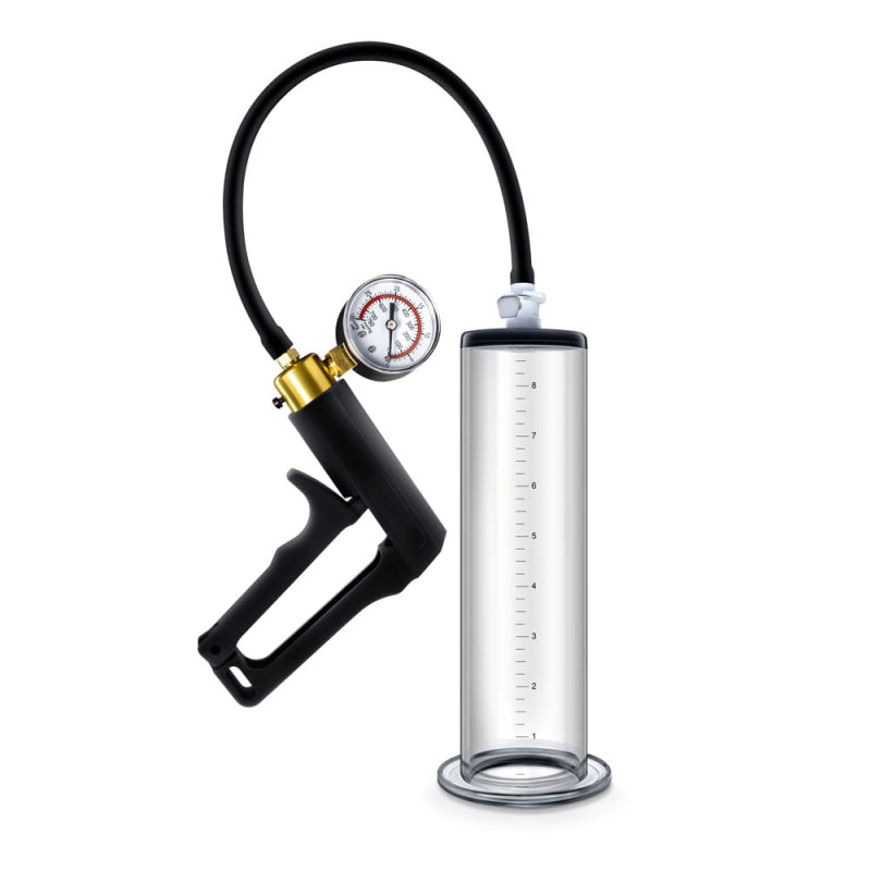 Performance - Vx7 Vacuum Penis Pump With Brass  Trigger & Pressure Gauge - Clear